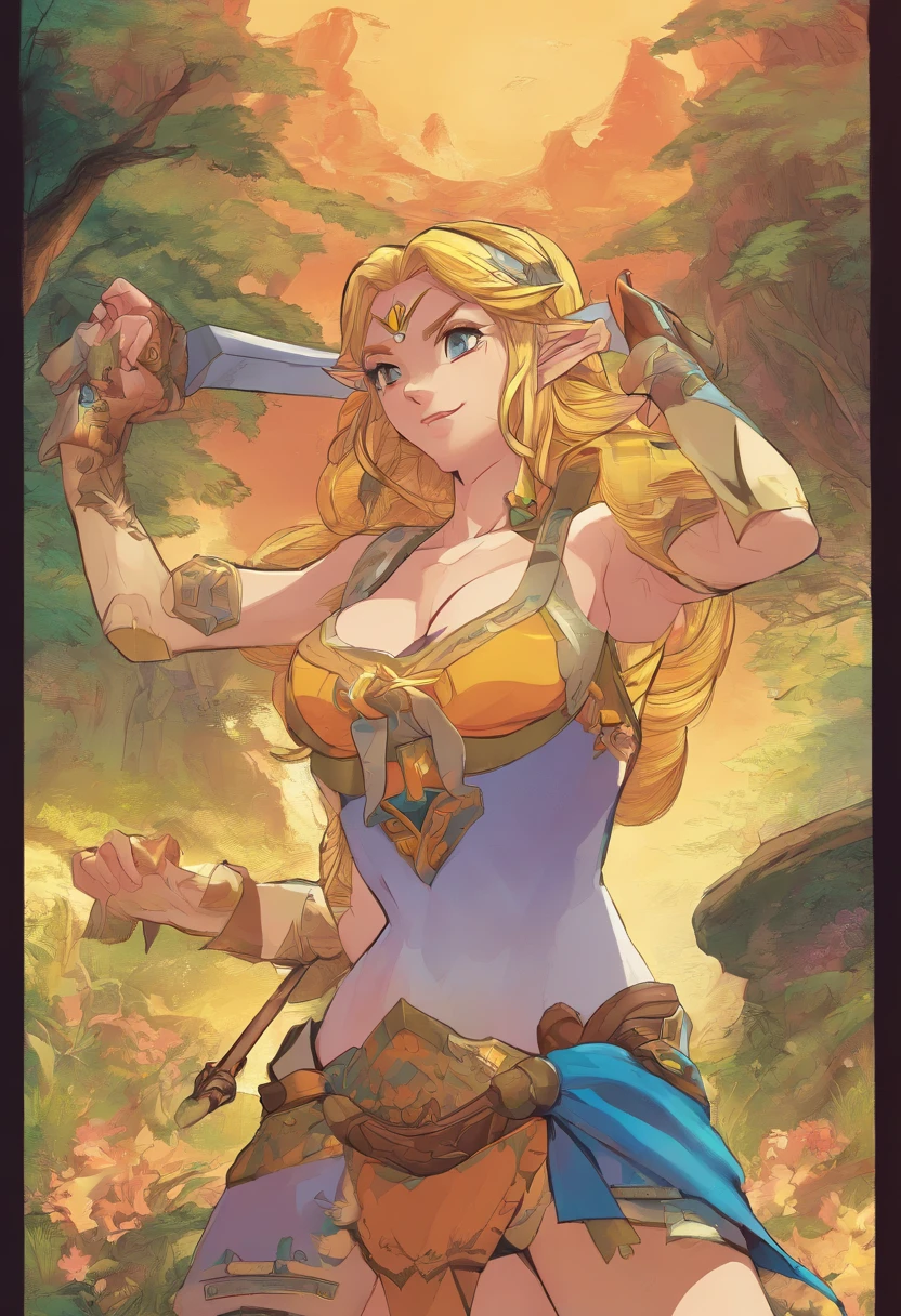 score_9, score_8_up, score_7_up, score_6_up BREAK solo, 1 female, Zelda, smile