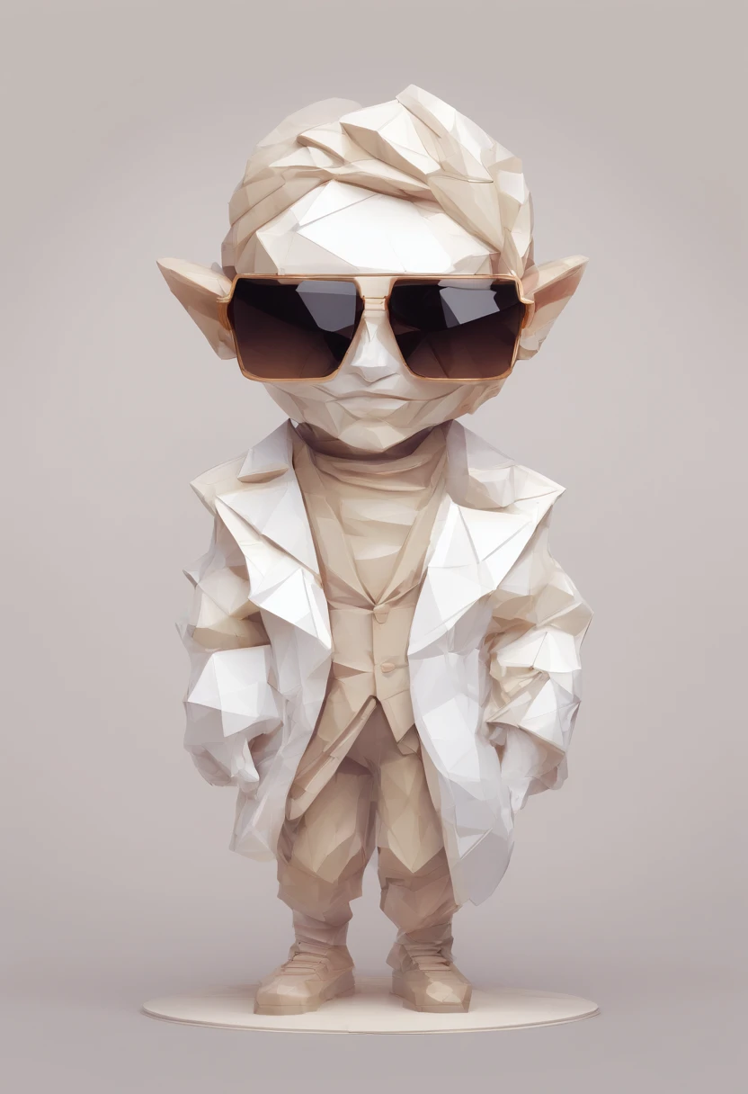 Perfect alignment, Sand monk in jacket,crystal vases,Rose flower, Wearing sunglasses, cheerfulness, Standing position, Abstract beauty, Centered, Looking at the camera, Facing the camera, nearing perfection, Dynamic, Highly detailed, smooth, Sharp focus, 8K, high definition resolution, illustration, Art by Carne Griffiths and Wadim Kashin, White background