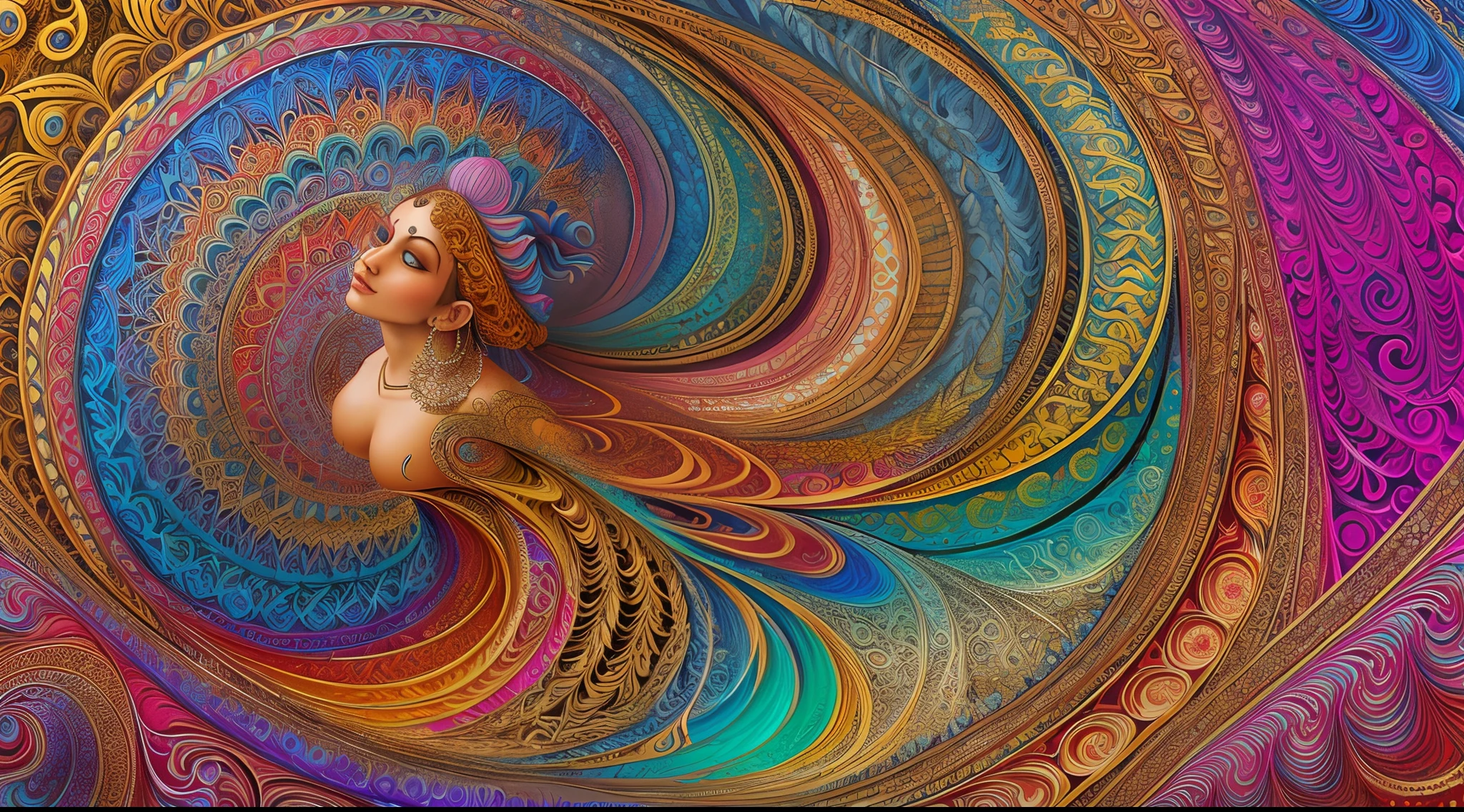 (masterpiece, top quality, best quality, official art, beautiful and aesthetic:1.2), (1sadhu:1.3), extremely detailed,(fractal art:1.2),colorful,highest detailed,(zentangle:1.2), (dynamic pose), (abstract background:1.5), (treditional dress:1.2), (shiny skin), (many colors:1.4), upper body