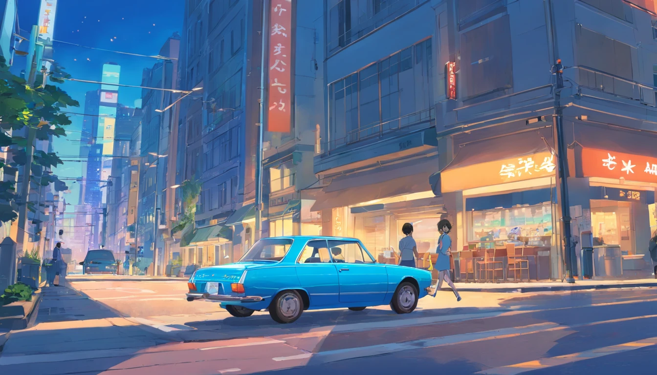Parking in the city Sylvia Blue car