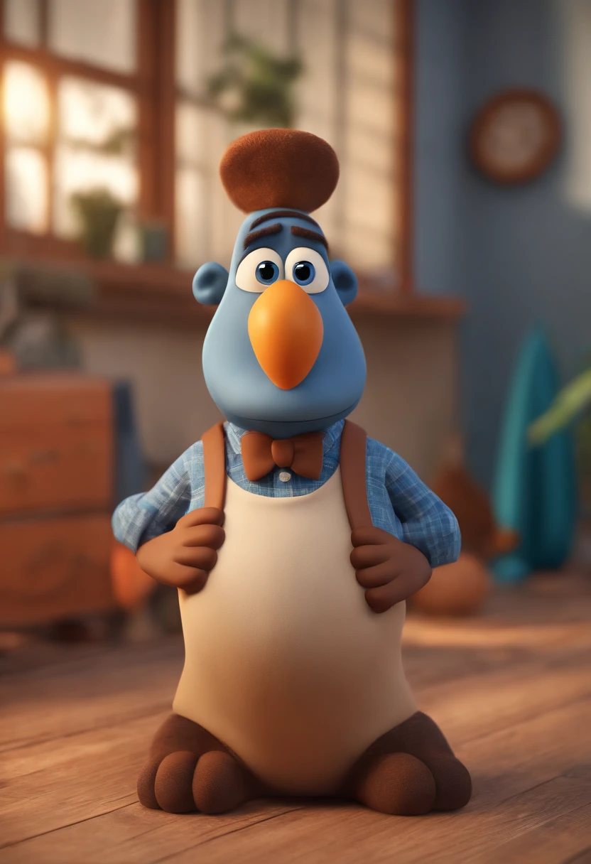 Personagem de desenho animado de um homem de 29 anos e uma camisa azul, um personagem animado, Caractere estilizado, animation style rendering, 3D estilizado, Arnold Maya render, 3 d render stylized, toon render keyshot, Personagem 3D, Personagem 3D, 3d rendering stylized, 3 d character render, personagem de desenho animado, Personagem de close up, Pose de personagem, (Estilo Pixar) (master part:1.2) (Bokeh) (best quality) (pele detalhada) (textura detalhada) (8k) (argila) (Cinematic lighting) (foco nítido，Senta e vaza a parte superior do corpo