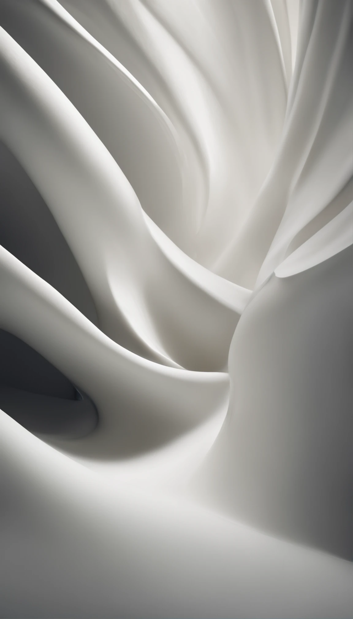 white shapes on an unlit surface, in the style of illuminated waves, whiplash curves, streamlined forms