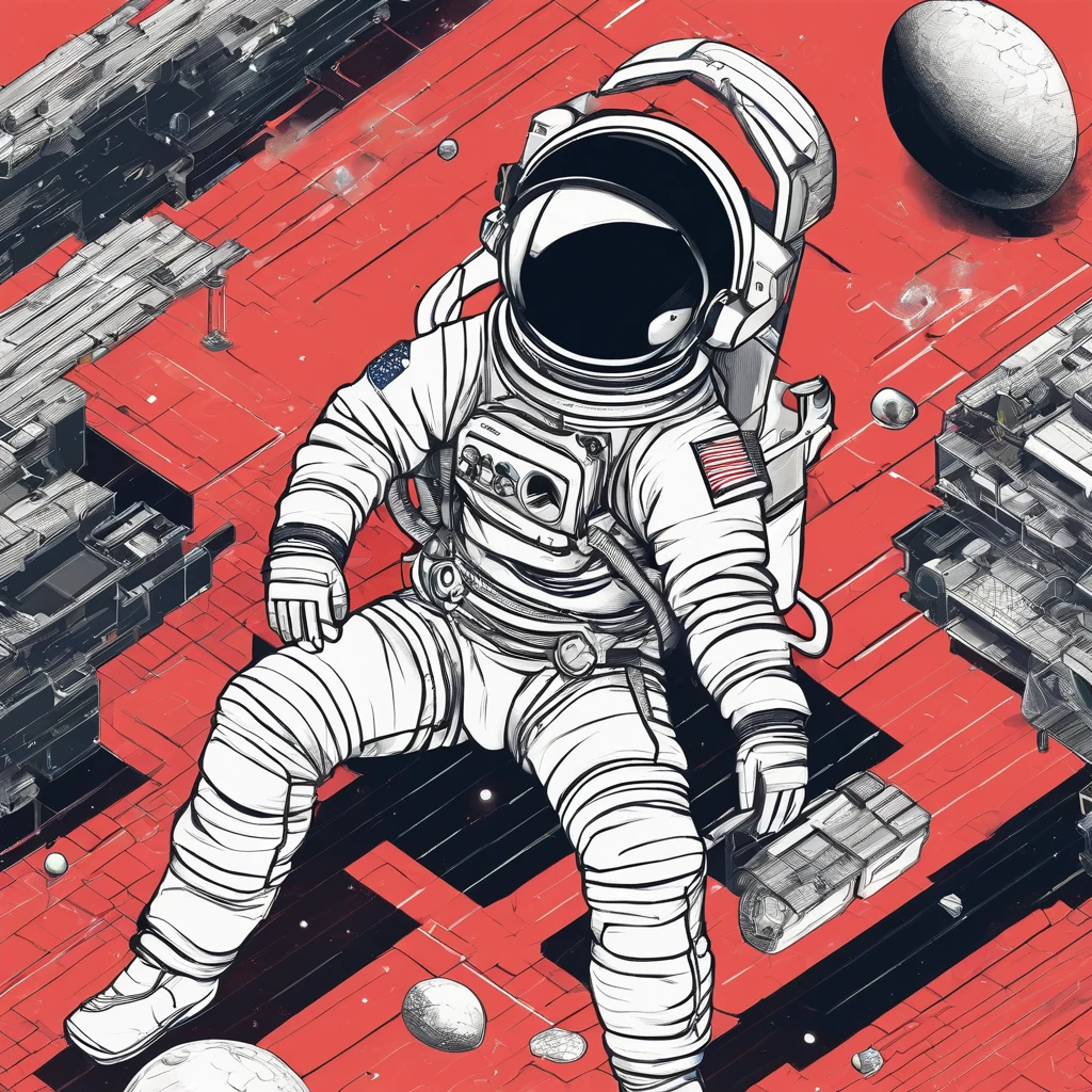 Astronaut, extreme minimalism, empty space