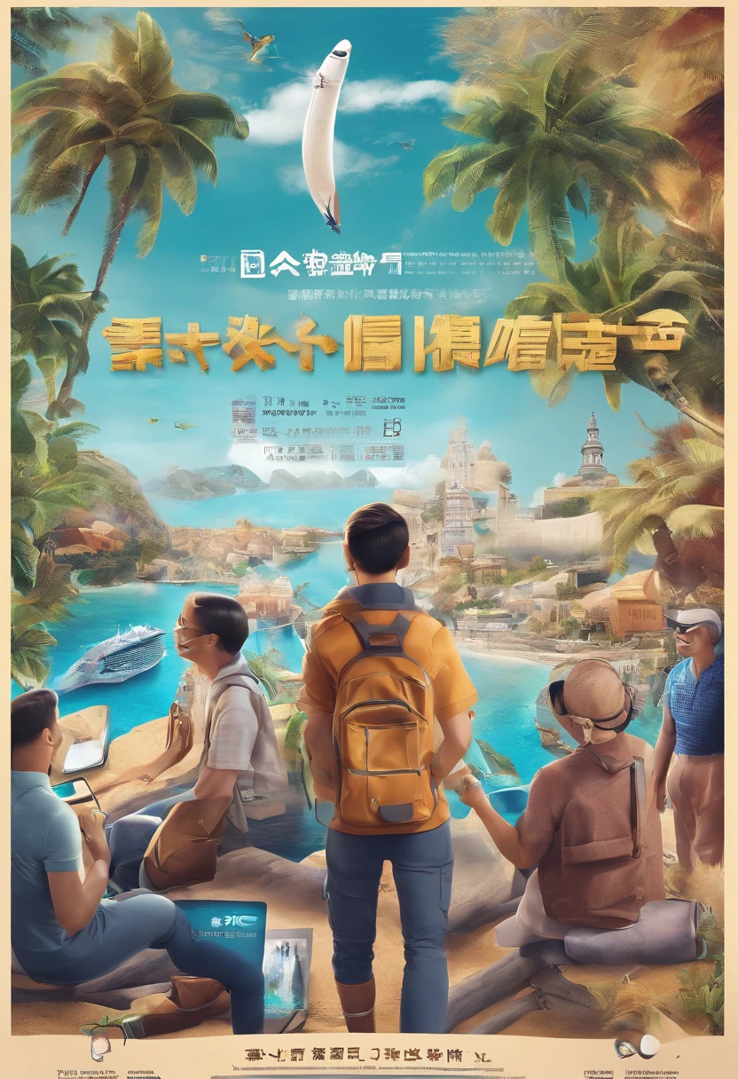 Generate a poster of a customized travel platform based on 5G technology and VR