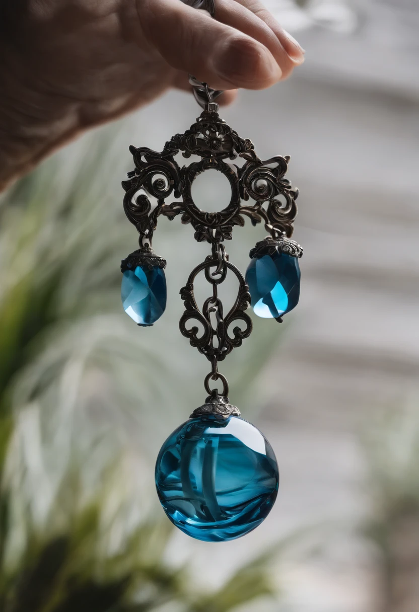 [[Hanging with Boulder Opals:1.5]],Bunny pendant woven with gold thread, edgBunny, European style, Traditional weaving techniques, Small size, Set with Boulder Opals and blue diamonds, blue diamond，K resolution on the bulb – no soldering required