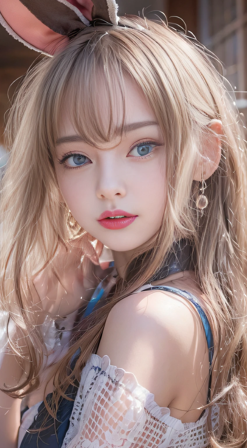 (32K,very high res, high detailing, highly accurate,Maiden 1:1.5),Realistic portraits like raw photos,beautiful dark blue eyes,Detailed mouth,Glossy lips,Detailed eyebrows,Soft white skin that shines with every detail,,Eyes drawn in detail、Very beautiful eyes with azure eyes,Detailed lips、Very beautiful face,Very well-formed face、Lifelike face,shiny beautiful lips,Beautiful eyebrows,Infinite reality,Best design,(Insanely cute Japan 16-year-old high school girl,,Beautifully shaped breasts,Very cute beautiful girl,Little Girl,Healthy body,Outstanding style:1.5),Best Natural Makeup,Japanese ido,Korean Idols,Young sensual idol,Moist eyes,Dark Beautiful Deep Eyes,Beautiful butt,beauty legs,,camel's foot,:1.3),超A high resolution、,Natural and realistic face,Back lighting,Pure eyes are too cute,(photorealisim,Photograph the whole body:1.5),Reality Live Action,(Fashionable earrings,,a necklace,A bracelet,gyuru,Glossy nail art,bunnygirl,Red High Heels,Calm and fashionable girl,light brown hair,short-hair,独奏,Lori,little smiling,full body Esbian,Show full-body fashion,Sit up,Show me your leather shoes, Only Beauty Young Cute 15 Year Old Bunny Girl Girl,Bunny Girl Costume,15-year-old girl with beauty and charisma,Revealing clothing,Realistic portrait bunny girl beautiful girl:1.7)
