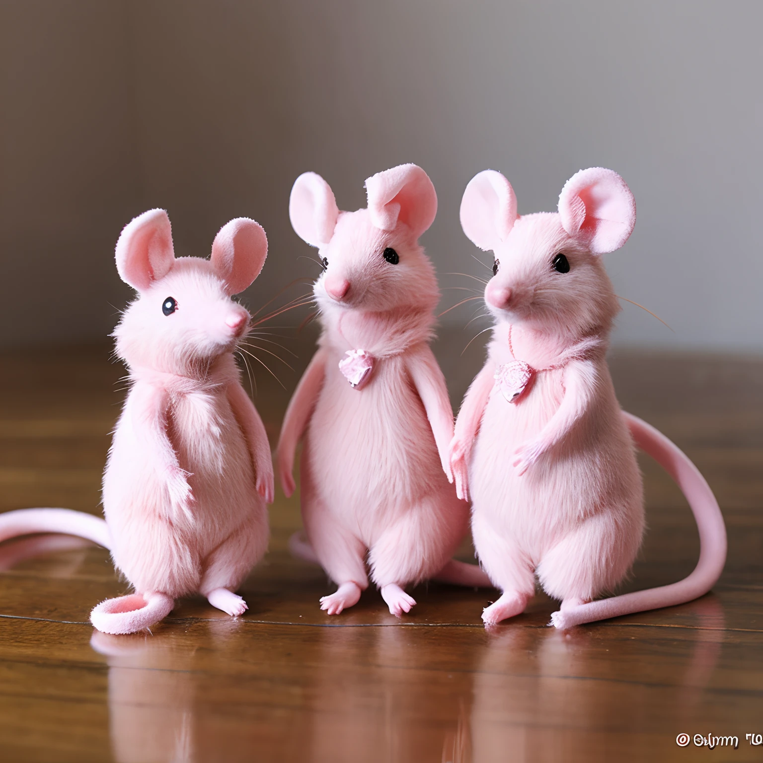 1:1 style、Cute two-headed pink little rat