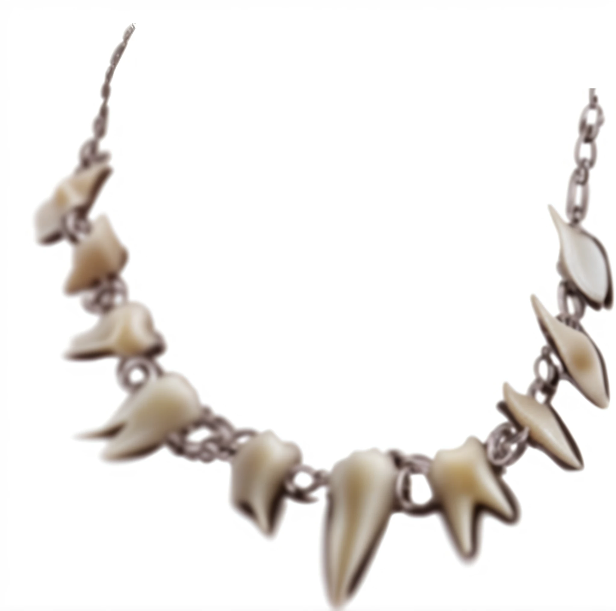Close-up of teeth on a necklace, jewelry made of bones, jewelry made of bones, Bone jewelry, Shark teeth, dentes pontiagudos, choker necklace, all teeth, chunk teeth, Skeletal, crocodile - like teeth, Vampire, dog teeth, bone, shark, Many teeth, teeth, Knives - like teeth, Xcopy teeth, A cave like a tooth