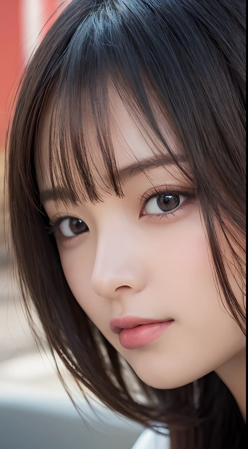 masutepiece, Best Quality, Illustration, Ultra-detailed, finely detail, hight resolution, 8K Wallpaper, Perfect dynamic composition, Beautiful detailed eyes , 城市(Scramble crossing), Sexy face,Face feeling ecstasy,Face at the peak of sexual arousal，profile,Perfect and beautiful face