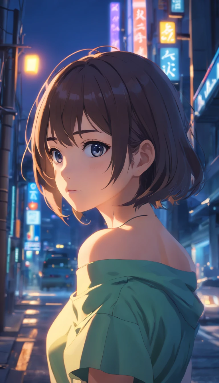 Best quality, masterpiece, ultra high res, (photorealistic:1.4), raw photo, 1girl, offshoulder, in the dark, deep shadow, low key, cold light