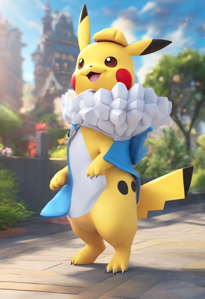 Pokémon: Pikachu,White color blouse,blue surcoat