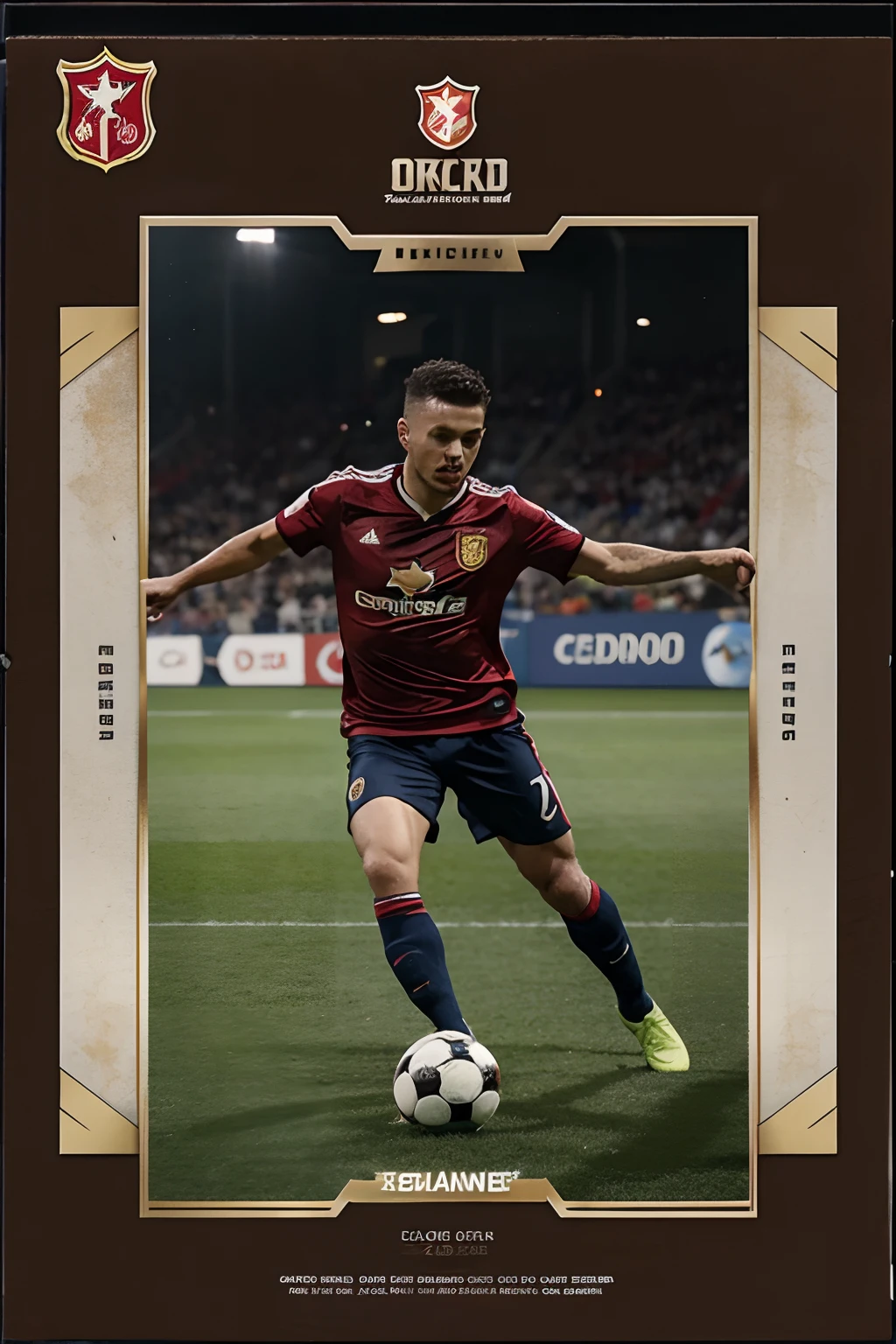 Template mockup for soccer cards, master piece