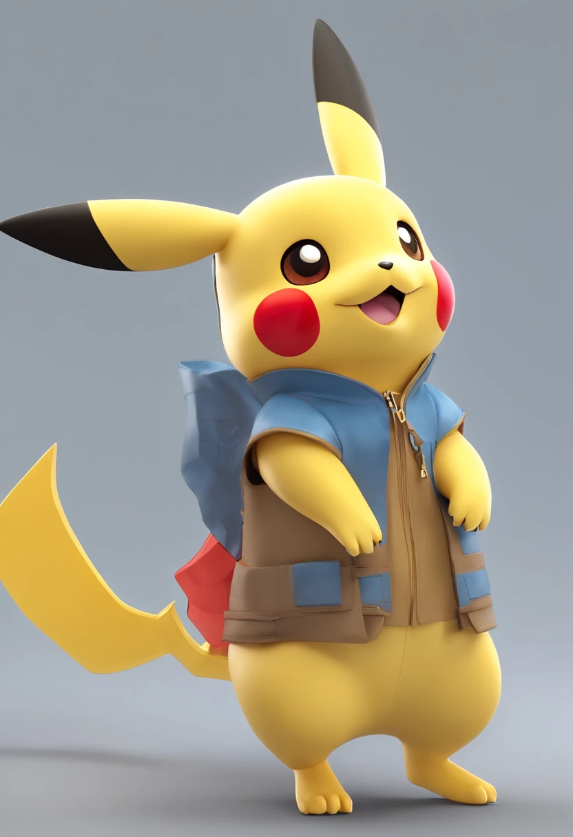 Pikachu,White color blouse,blue surcoat