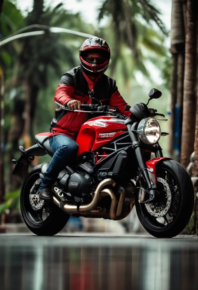 malay oldman riding ducati monster