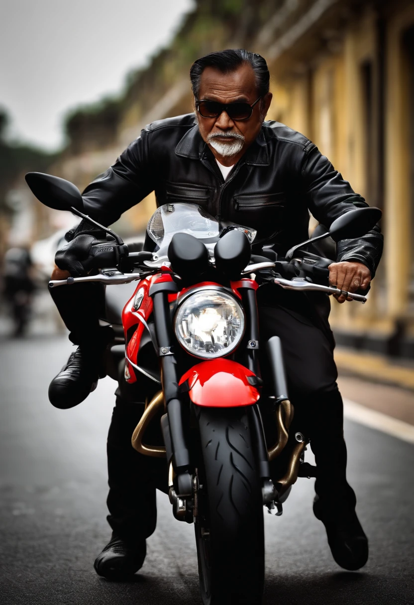 malay oldman riding ducati monster