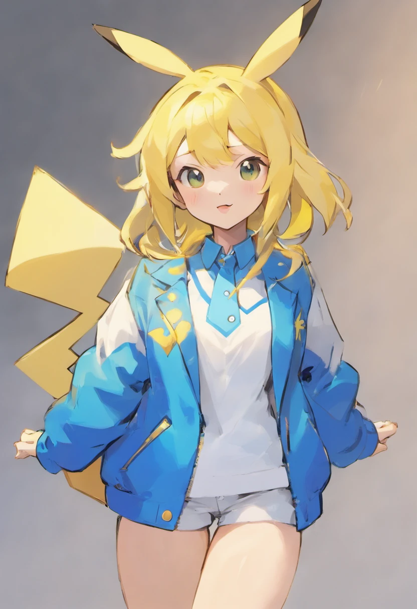 Pokémon: Pikachu,White shirt,blue jacket