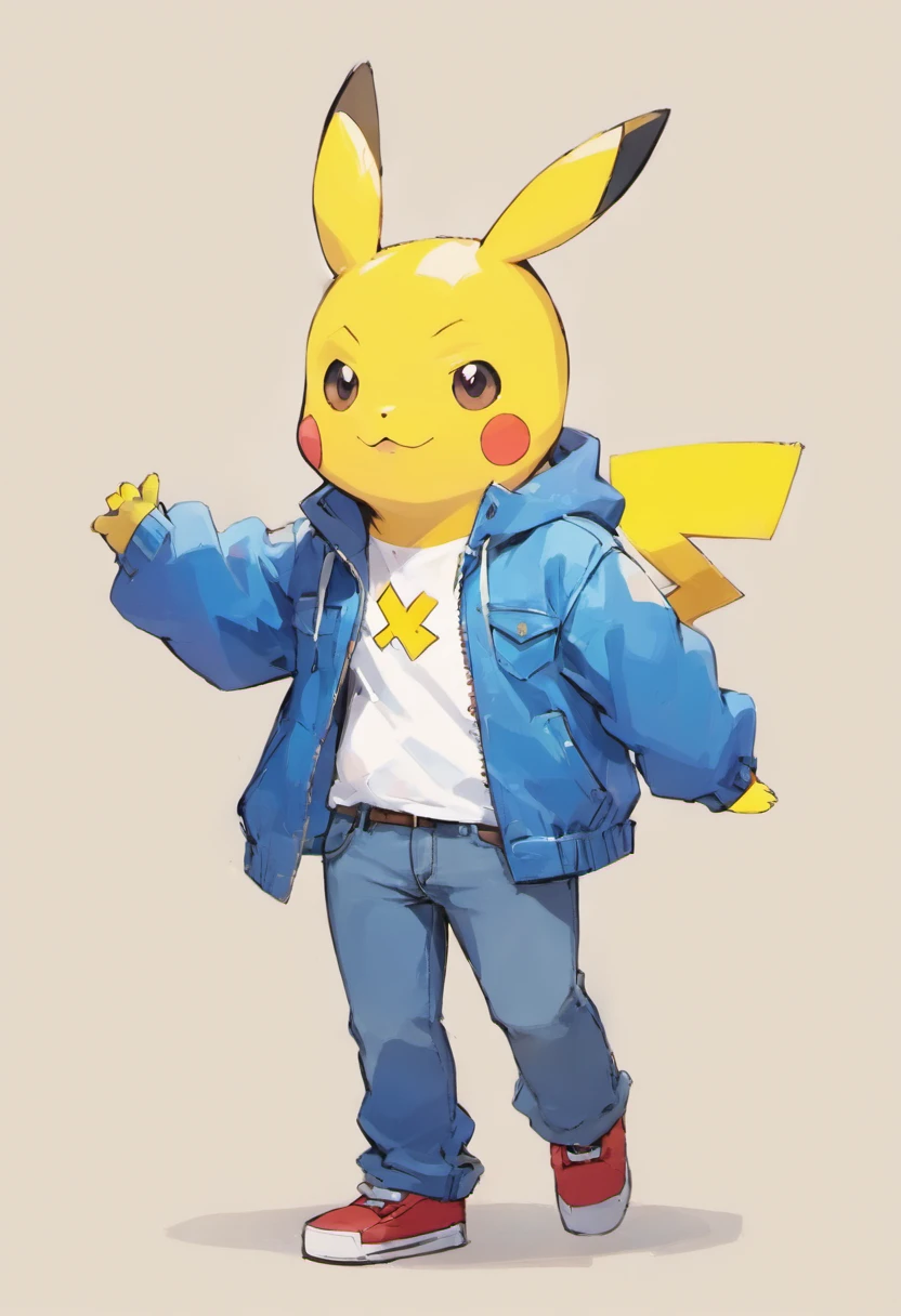 A sexy boy wearing yellow Pikachu hoodie,nsfw, homoerotic ,penis