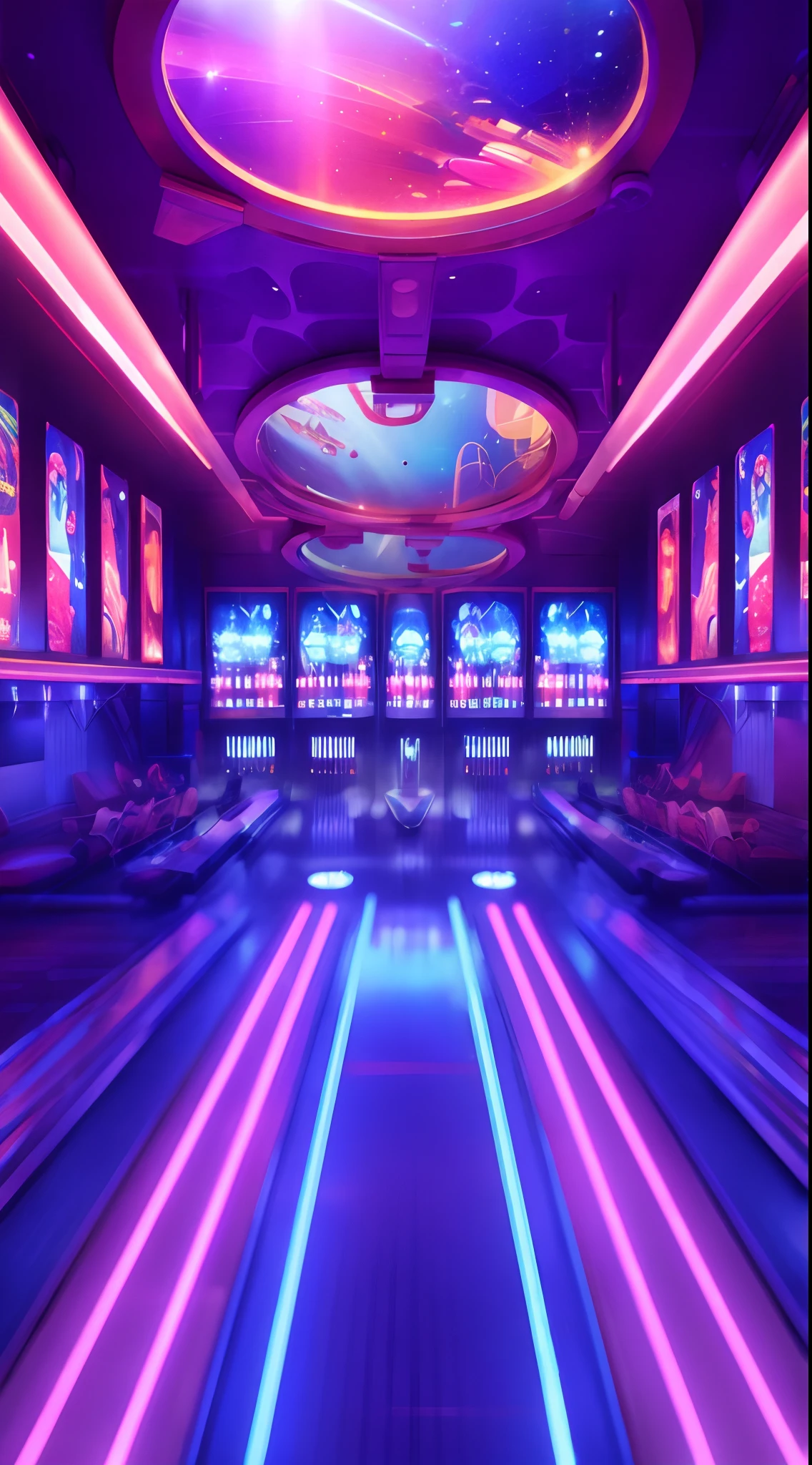 modern day，Nightclub，lamplight，metal floor，The highest masterpiece，high high quality