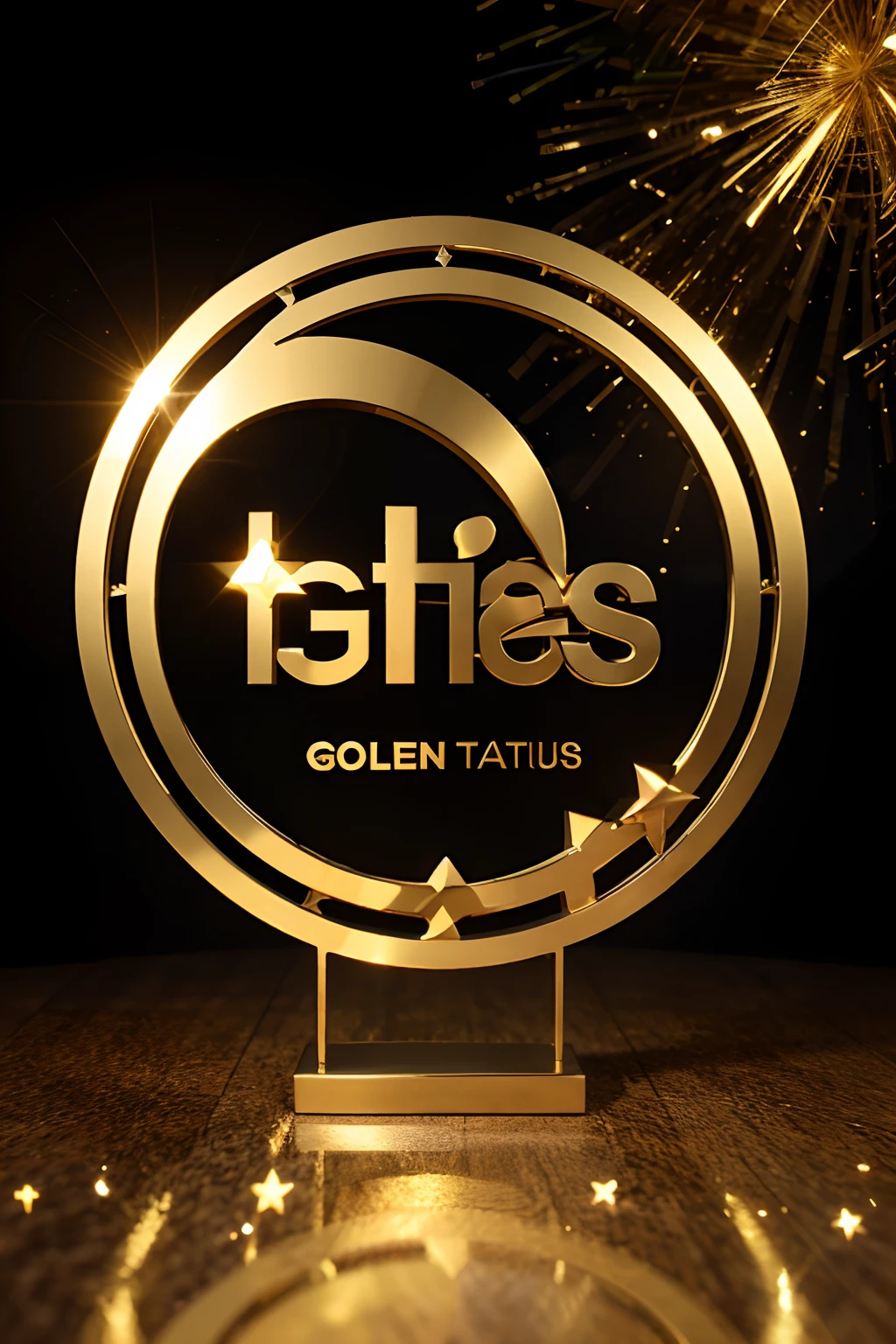 2D logo design, Golden stars in circle, Better design, 3D rendering
