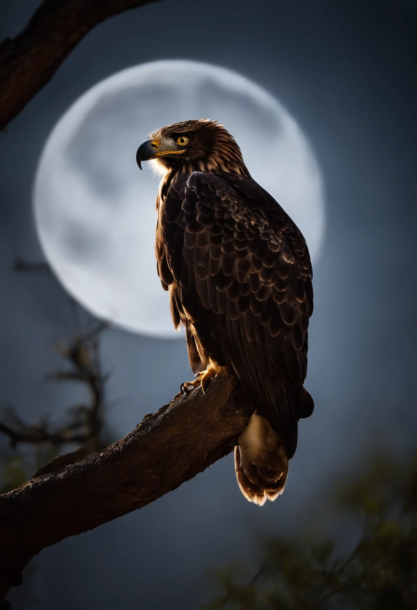 Enter the world of night photography with this captivating image featuring an eagle silhouette against a full moon. The composition utilizes the contrast between light and dark to create a visually striking and atmospheric scene. The use of framing and perspective adds depth and visual interest to the photograph, evoking a sense of awe and reverence for the beauty of the nocturnal world. Renowned wildlife photographer Marsel van Oosten expertly captures the grace and mystery of this night owl in this visually stunning photograph