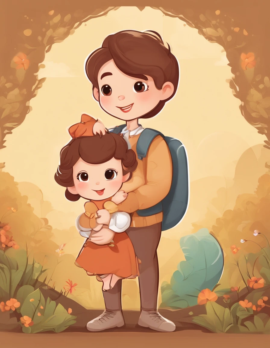 Cute cartoon character,Use this diagram to expand the background,Populate the content,Make the elements as simple as possible。Don't stretch the content of the image