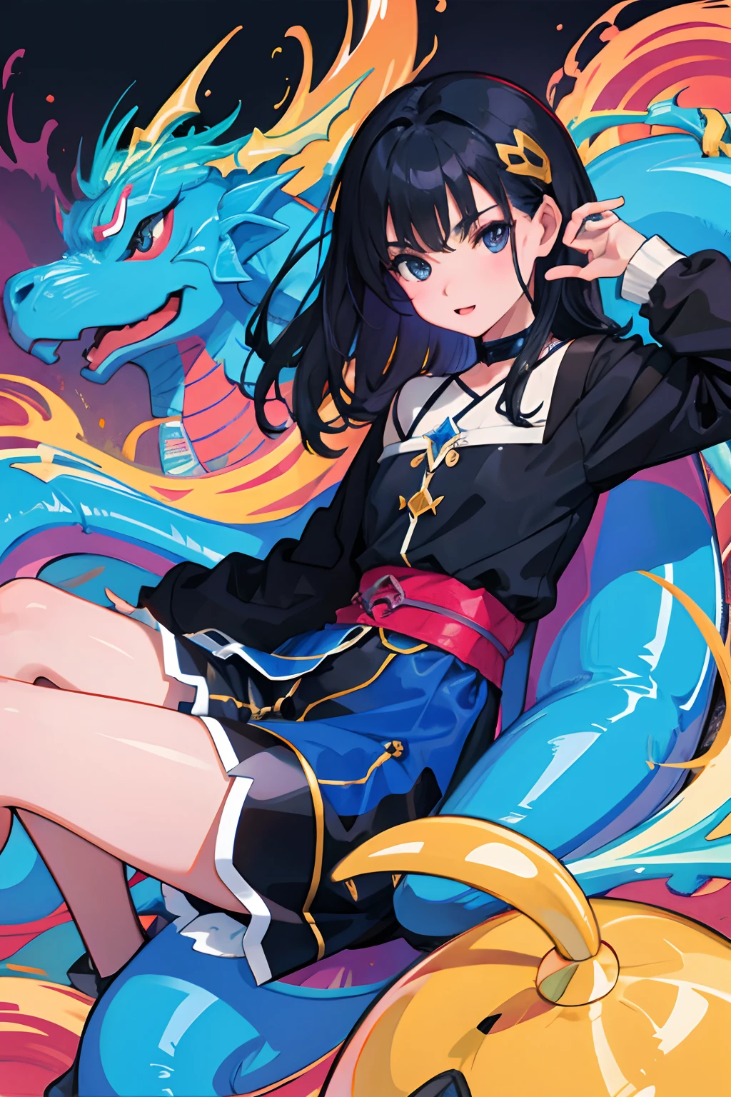 (child),A dark-haired,Ride the Blue Dragon