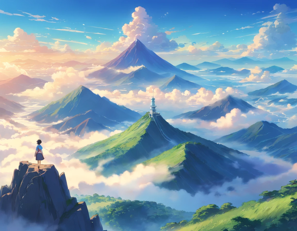 A sea of clouds on many mountains