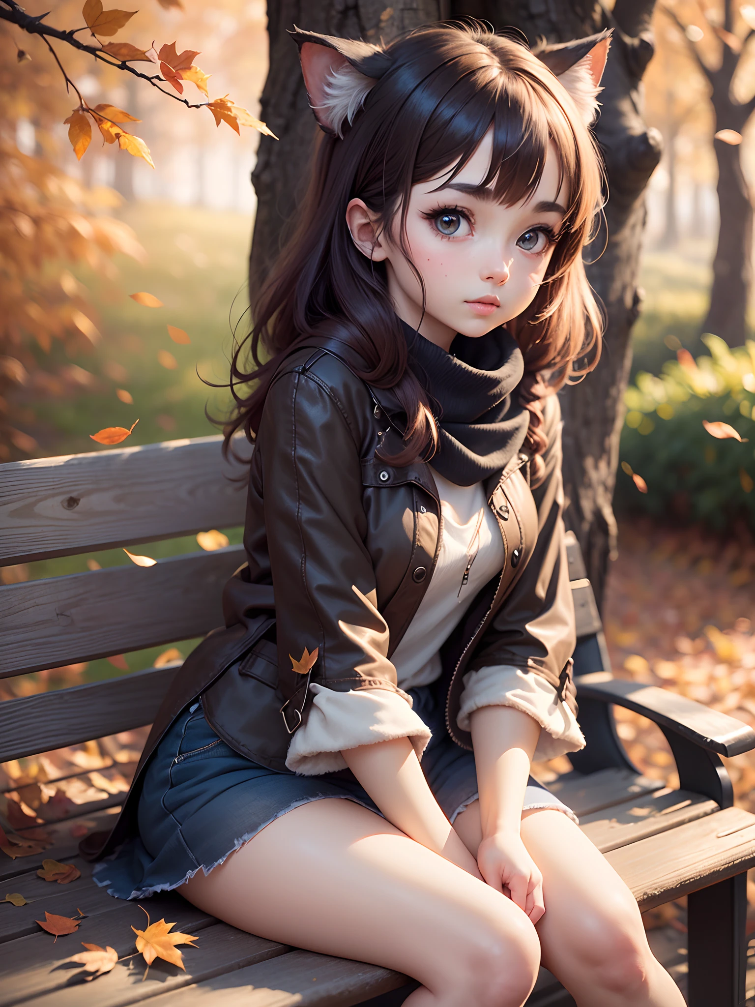 ((Masterpiece)), ((best quality)), (Anime:1.5), (RAW photo:1.2),(High Definition:1.3), (Professional Photography:1.2), (()), cinematic lighting, (very messy hair), stooped posture, Forward leaning posture, slightly exposed small breast, (badly tattered and torn camisole), (dirty white camisole), Slender body, cute small breast, open mouth, (laughing), Textured skin, cat ears, pale brown hair, Cute Beautiful girl, cute teenage girlAK, ((best quality)), (sitting on concrete walls), slum townscape,