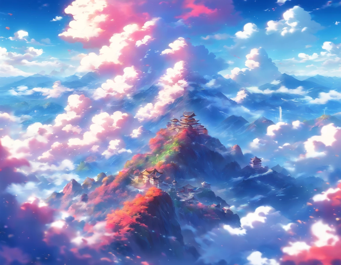 A sea of clouds on many mountains