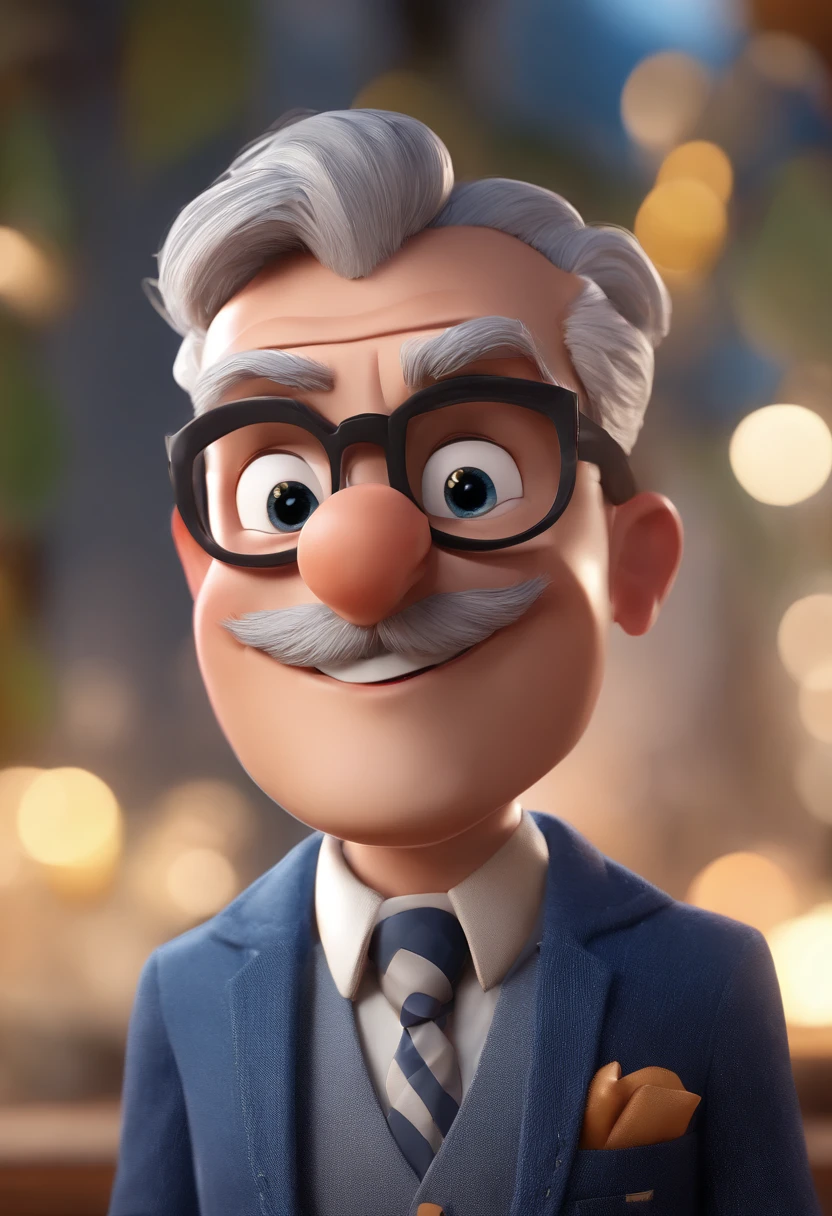 Cartoon character of a man with black glasses and a blue shirt, animation character, Caractere estilizado, animation style rendering, 3D estilizado, Arnold Maya render, 3 d render stylized, toon render keyshot, Personagem 3D, Personagem 3D, 3d rendering stylized, 3 d character render, personagem de desenho animado, Personagem de close up, Pose de personagem, (Estilo Pixar) (master part:1.2) (Bokeh) (best quality) (pele detalhada) (textura detalhada) (8k) (argila) (Cinematic lighting) (foco nítido
