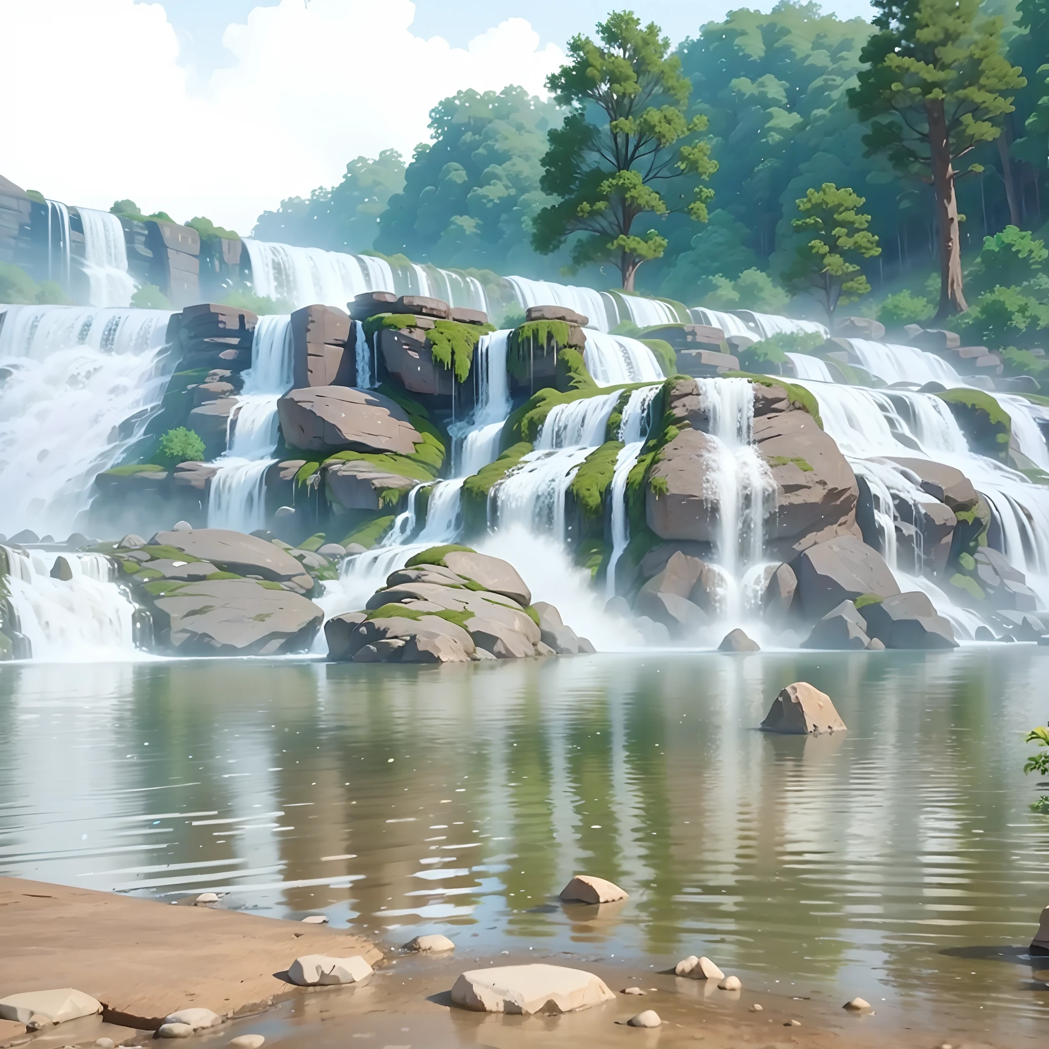 3d animation of this waterfall,In Disney Pixar style