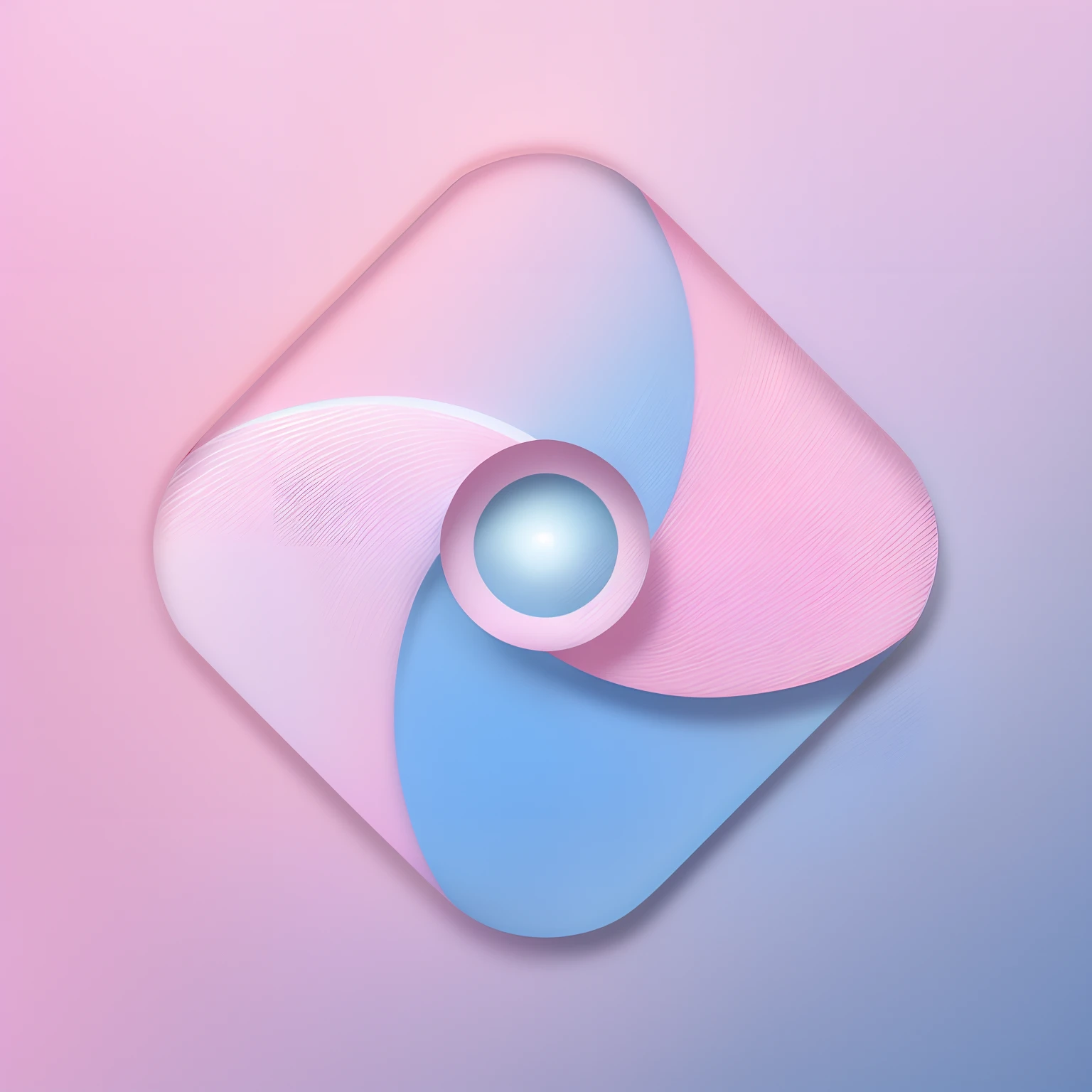 Close-up of pink and blue squares with white eyes, App icon, logo for a social network, iOS app icon, 2d solid shape logo, Round logo, logo in abstract style, minimalist logo without text, abstract logo, corporate logo of an eye, crystal, The camera blooms, clean 4 k, clean logo, fine simple delicate structure, Soft lens