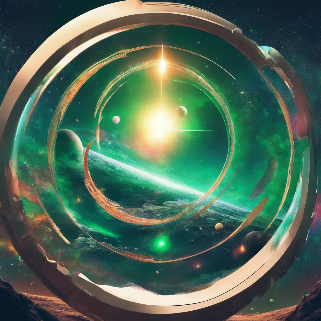 (best quality,4k,8k,highres,masterpiece:1.2),ultra-detailed,(realistic,photorealistic,photo-realistic:1.37),glass bottle,transparent bottle,green liquid,cosmic starry sky,liquid swirling,mysterious,hazy galaxy,ethereal beauty,reflection of stars,otherworldly,vivid colors,subtle glow,nebula-like patterns,astonishing floating effect,deep contrasts,dimly lit,emerging light,majestic backdrop,expanding universe,unearthly depths