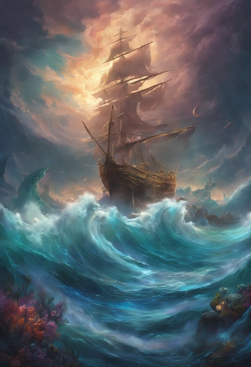 ocean god, majestic and powerful, god of the seas, swirling waves, crashing tides, underwater kingdom, mystical creatures, shimmering scales, ethereal beauty, deep blue sea, coral reefs, hidden treasures, ancient shipwrecks, sunken cities, mythical creatures, mermaids, tridents, Poseidon's kingdom, seashells, seagulls, saltwater, underwater castles, swirling currents, divine presence, godlike aura, thundering waves, serene tranquility, vast expanse, infinite depths, seafaring adventures, underwater exploration, eternal mystery, Poseidon's wrath, tempestuous storms, turbulent waters, nautical wonders, magical realm, marine paradise, iridescent colors, bioluminescence, marine life abundance, underwater gardens, powerful sea storms, gigantic whirlpools