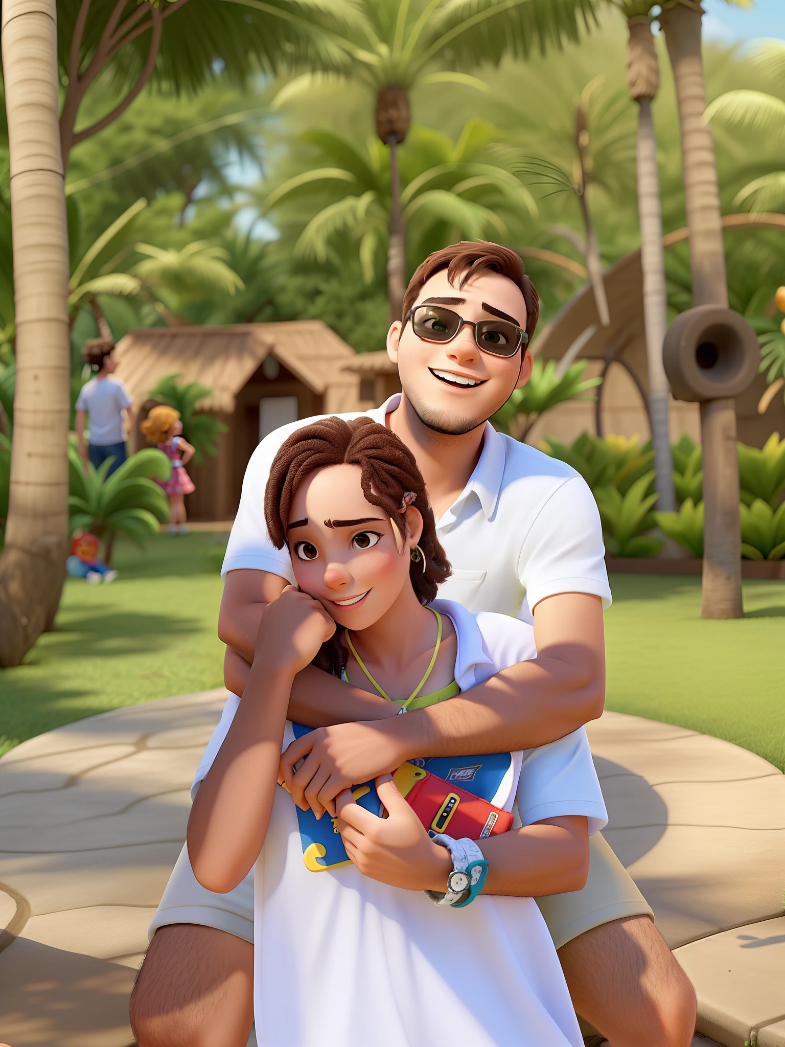 casal jovem num jardim se divertindo, melhor qualidade