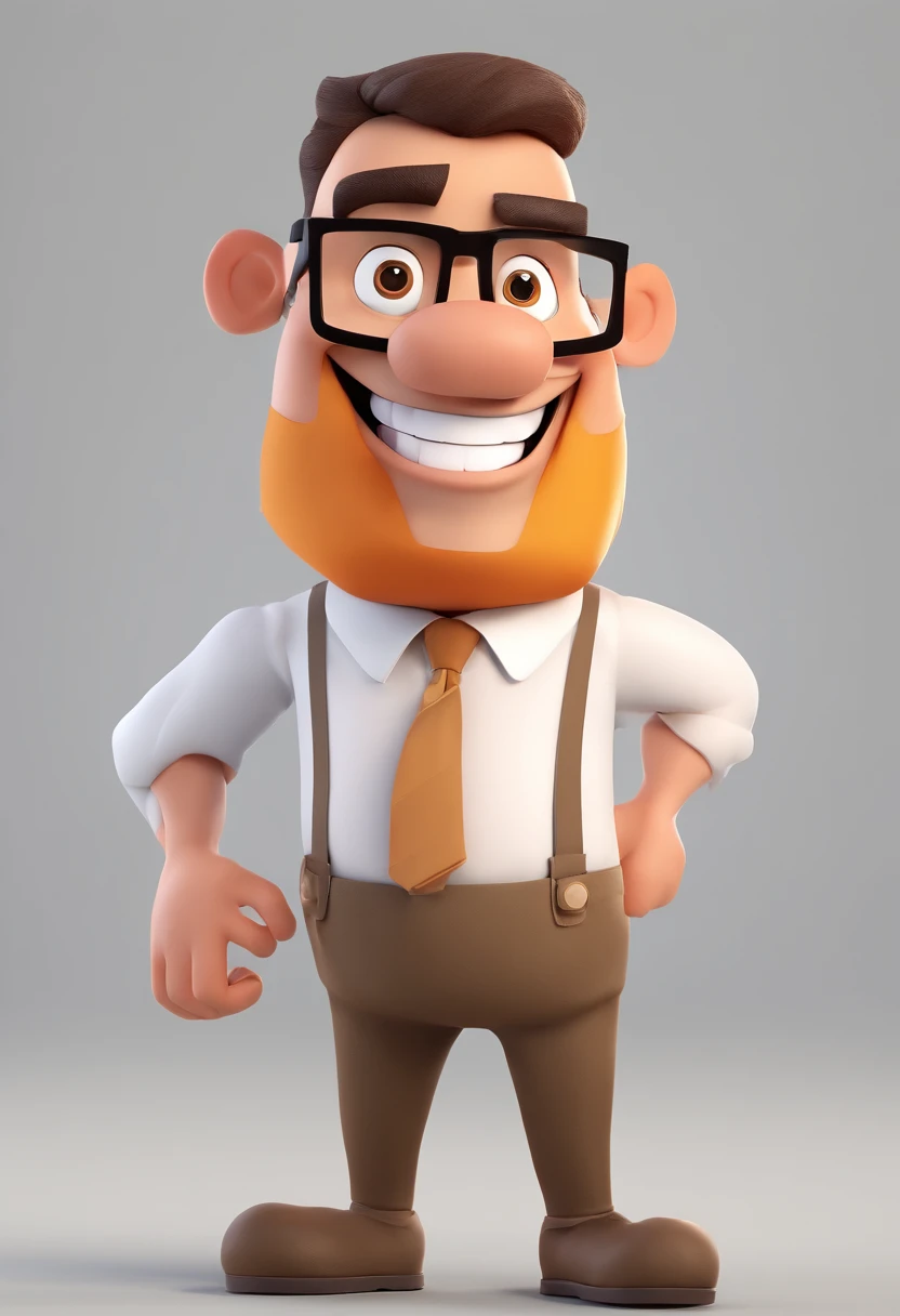 Smiling Man Illustration, sorriso insano, Homem de pele marrom com um sorriso gigante, happily smiling at the camera, sorriso atrevido, he's smiling, sorriso muito grande, Macho sorridente, foto de perfil headshot, rindo sorriso enorme, desenhando no estilo de Arte 3D, c4d, fundo de cor branco puro, estilo disney, estilo pixar render ilustracao Super Detalhe, 8k