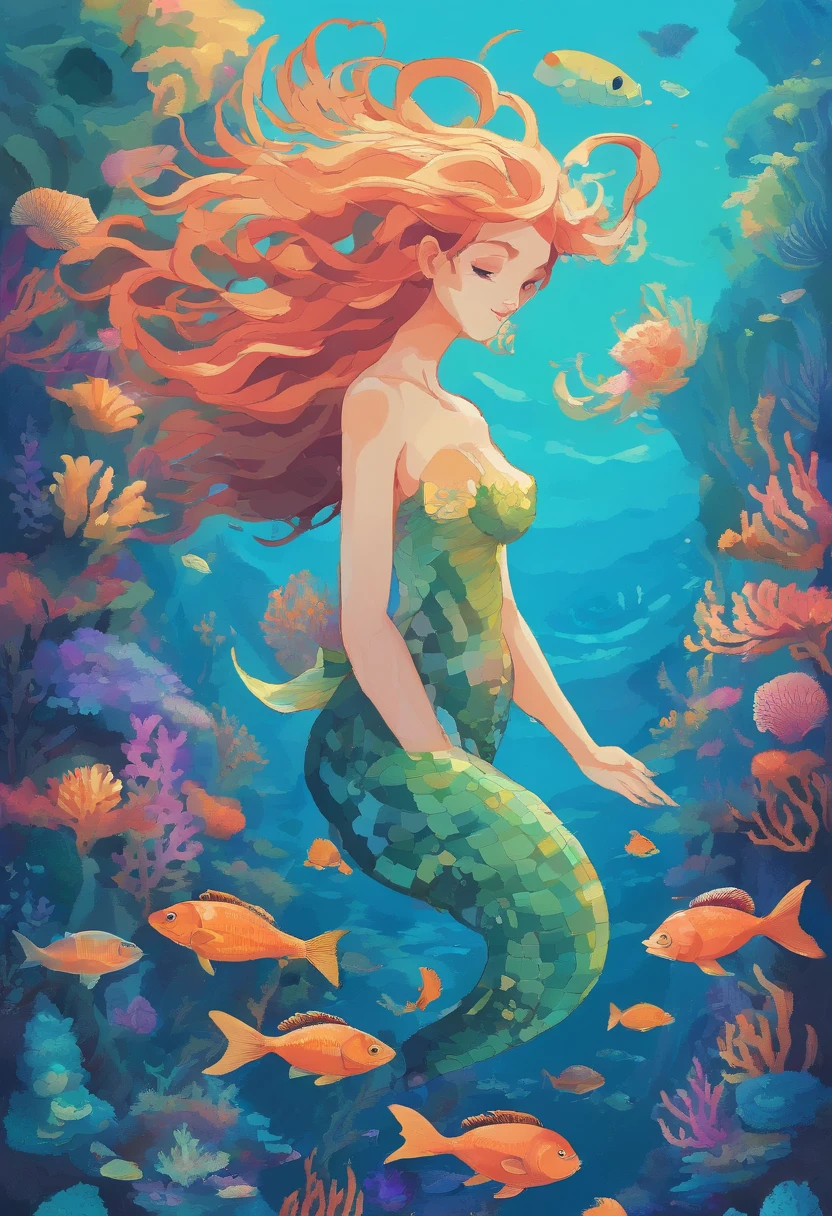 sea goddess,mermaid,beautiful ocean,serene underwater scene,flowing seaweed,shimmering scales,pearlescent tail,ethereal beauty,sunlight filtering through the water,glowing marine life,coral reef,fish swimming gracefully,fantasy creature,turquoise waters,dancing with dolphins,salty sea breeze,enchanted seashells,sparkling treasures,deep sea exploration,mythical being,tranquil and magical,underwater kingdom,radiant underwater paradise,floating in a tranquil sea of dreams,secrets of the deep,seaside serenity,serenade of the ocean waves,harmony between land and sea,seabed covered in colorful flora and fauna,mermaid's enchanting song,playful sea creatures,iridescent fish,glimmering starfish,coral gardens,gentle waves crashing against rocky cliffs,serenity of the endless horizon,escape into the deep blue abyss,colorful coral formations,dream-like underwater landscape,mysterious depths,luminous moonlit night on the ocean.