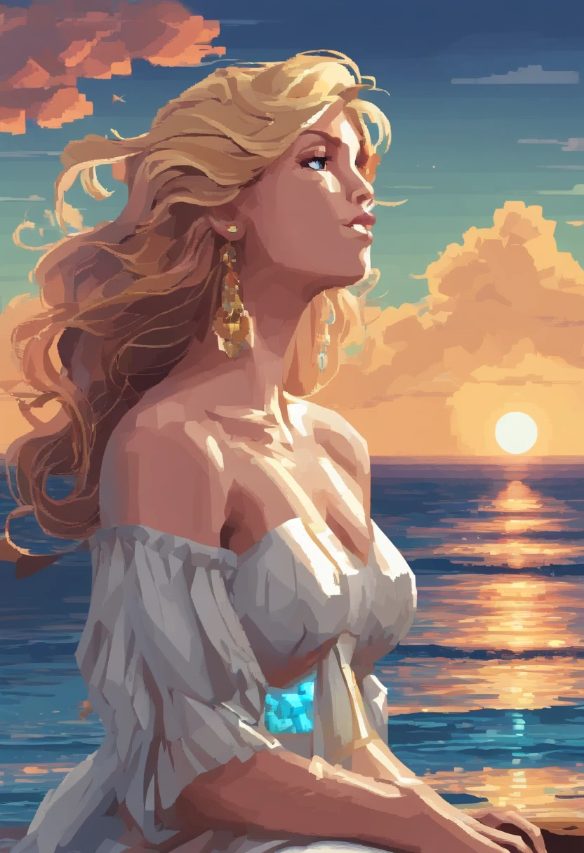 (Best quality,4K,8K,A high resolution,Masterpiece:1.2),Ultra-detailed,(Realistic,Photorealistic,photo-realistic:1.37),narrative,Mature woman,Poseidon,illustration,Gentle expression,Beautiful detailed eyes,beautiful detailed lips,Flowing hair,tranquil ambiance,Warm lighting,Sea background,Vivid colors,Concept artist,mito
