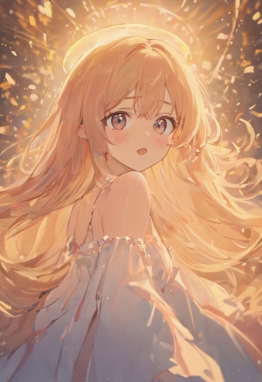 (blushing girl),beautiful detailed eyes,beautiful detailed lips,dainty rosy cheeks,long flowing hair,happy expression,lively and vibrant backdrop,soft and warm lighting,sun-kissed skin,playful and innocent posture,subtle blush on her cheeks,dainty floral dress,freckles on her nose and cheeks,natural beauty,ultra-detailed facial features,(masterpiece:1.2),photorealistic style,vibrant colors,warm and cozy atmosphere,natural lighting,blurred background with bokeh effect