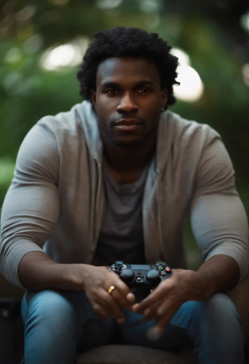 Ebony Man, Gamer facing camera