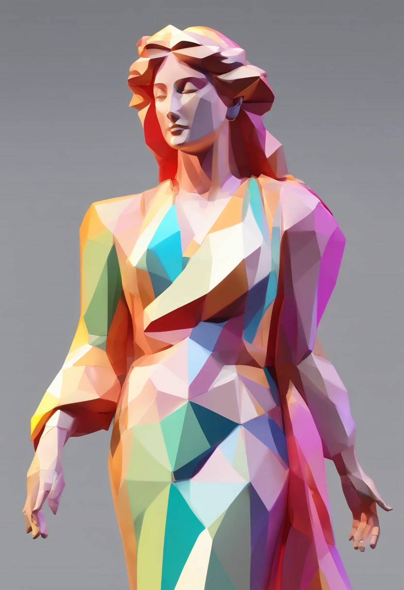 Close-up of a statue of a woman, Colorful classical statues, Escultura grega do retrato da divindade, classic art, bust with a beautiful neck, Escultura Michelangelo, classicismo artstyle,Estilo de arte de corte de papel, neon cor doce, simples, elegante, brilhante.。.。.。.。...3d, Desvio para o vermelho, Arnold Renderizador, High detail, alta qualidade,Candy cor 8K