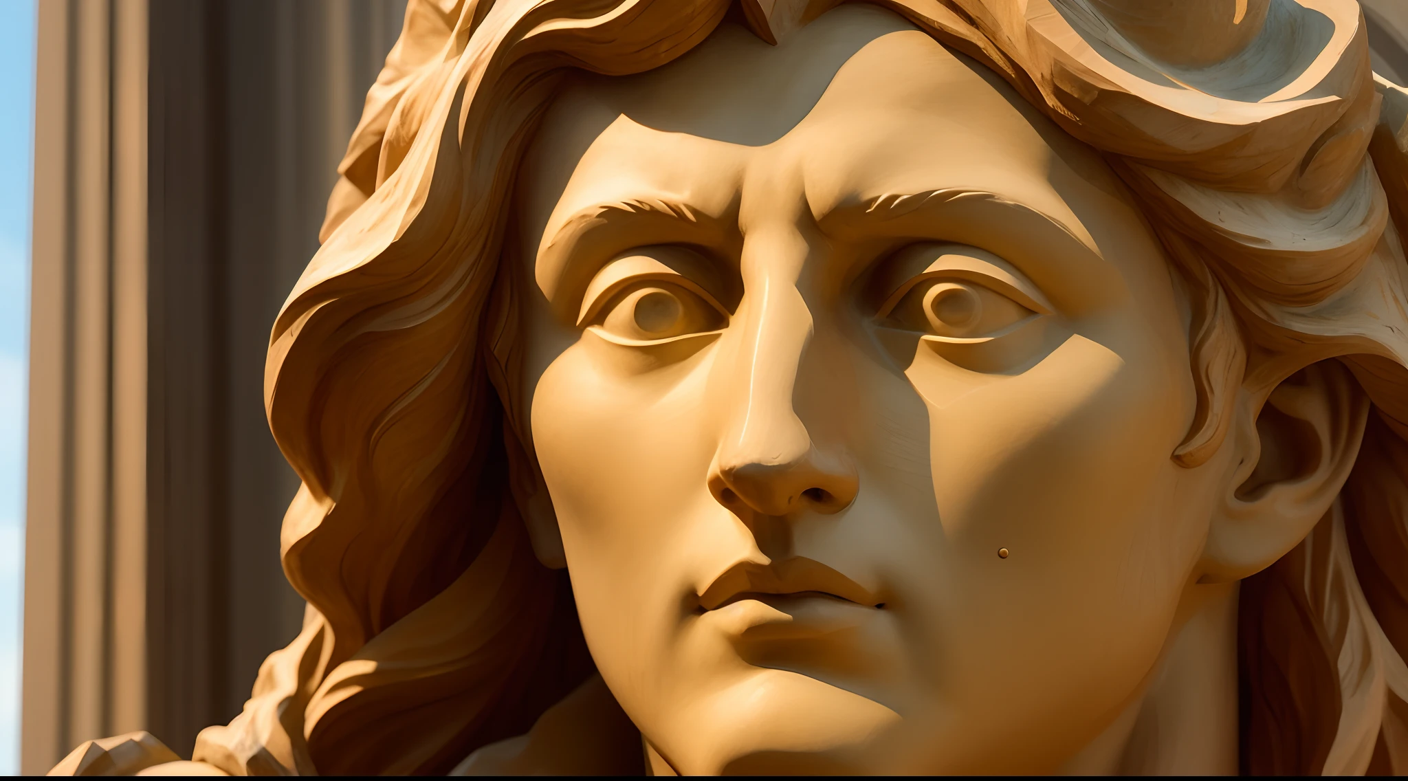 Close-up of a statue by Michelangelo, Colorful classical statues, Escultura grega do retrato da divindade, classic art, bust with a beautiful neck, Escultura Michelangelo, classicismo artstyle,Estilo de arte de corte de papel, neon cor doce, simples, elegante, brilhante.。.。.。.。...3d, Desvio para o vermelho, Arnold Renderizador, High detail, alta qualidade,Candy cor 8K. Low poly