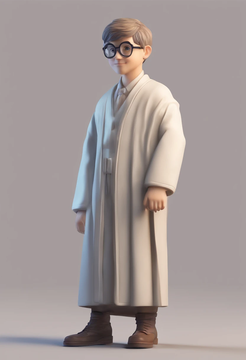 3D figurine of a boy in round glasses and a long black robe