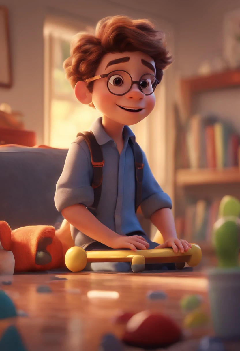 Image of a boy for a story in a YouTube video in Pixar format, He's the allabester, He's the class leader, He's outgoing, Playful and gets up for a lot of things