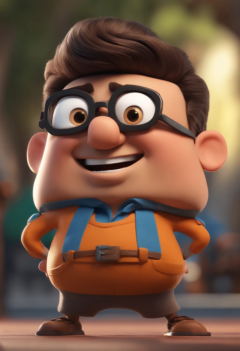 Cartoon character of a man with black glasses and a blue shirt, animation character, Caractere estilizado, animation style rendering, 3D estilizado, Arnold Maya render, 3 d render stylized, toon render keyshot, Personagem 3D, Personagem 3D, 3d rendering stylized, 3 d character render, personagem de desenho animado, Personagem de close up, Pose de personagem, (Estilo Pixar) (master part:1.2) (Bokeh) (best quality) (pele detalhada) (textura detalhada) (8k) (argila) (Cinematic lighting) (foco nítido