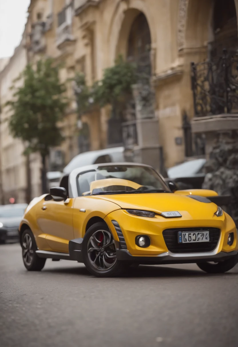 REALISTIC YELLOW HONDA　S660　runs in the city