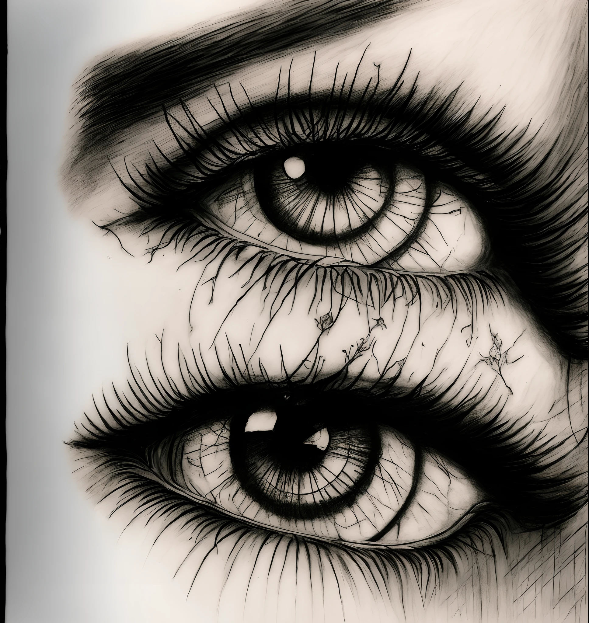 drawing of a woman's eye with a man walking in the distance, eye tattoo, concept tattoo design, realism tattoo sketch, sketch tattoo, ink and pencil, ink and charcoal illustration, tattoo sketch, black and grey tattoo style, tattoo design, nature illustration tattoo, pencil and ink drawing, detailed charcoal sketch, pencil and ink, surreal drawing, realism tattoo design