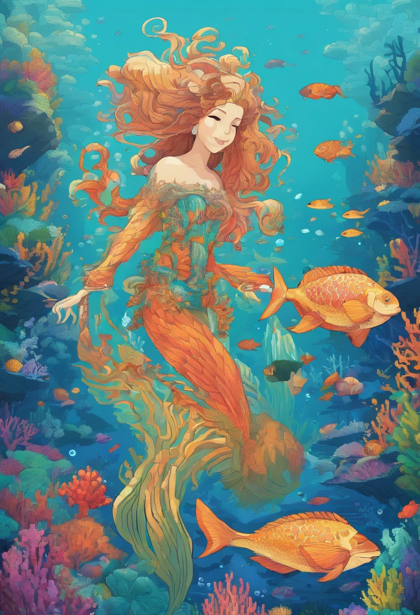 ocean culture illustration, vibrant colors, detailed ocean waves, diverse marine life, colorful coral reefs, underwater adventure, playful dolphins, graceful sea turtles, exotic fish species, tropical paradise, shimmering sunlight, dynamic underwater scenes, hand-painted masterpiece, realistic textures, immersive experience, breathtaking beauty, vast oceanic landscapes, intricate seashell patterns, intricate details, captivating storytelling, vibrant marine ecosystem, sparkling blue water, vibrant underwater flora, mystical underwater creatures, whimsical mermaids, tranquil ocean scenes, peaceful underwater world, artistic expressions, imaginative interpretation, rich biodiversity, underwater exploration, vibrant marine palette, lively oceanic atmosphere, immersive visual journey, vibrant marine kingdom, ethereal underwater atmosphere, joyful marine life, intricate marine illustration.