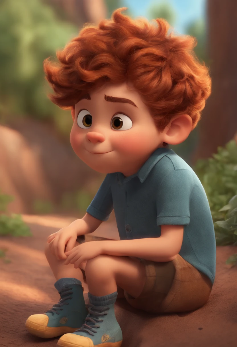 Image of a boy for a story in a YouTube video in Pixar format, He's the little allabester, He's the class leader, He's outgoing, Playful and gets up for a lot of things, cabelo curto
