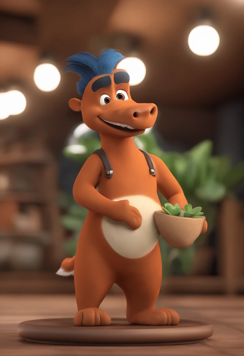 Personagem de desenho animado de um homem a tocar uma gaita de foles, um personagem animado, Caractere estilizado, animation style rendering, 3D estilizado, Arnold Maya render, 3 d render stylized, toon render keyshot, Personagem 3D, Personagem 3D, 3d rendering stylized, 3 d character render, personagem de desenho animado, Personagem de close up, Pose de personagem, (Estilo Pixar) (master part:1.2) (Bokeh) (best quality) (pele detalhada) (textura detalhada) (8k) (argila) (Cinematic lighting) (foco nítido，Senta e vaza a parte superior do corpo